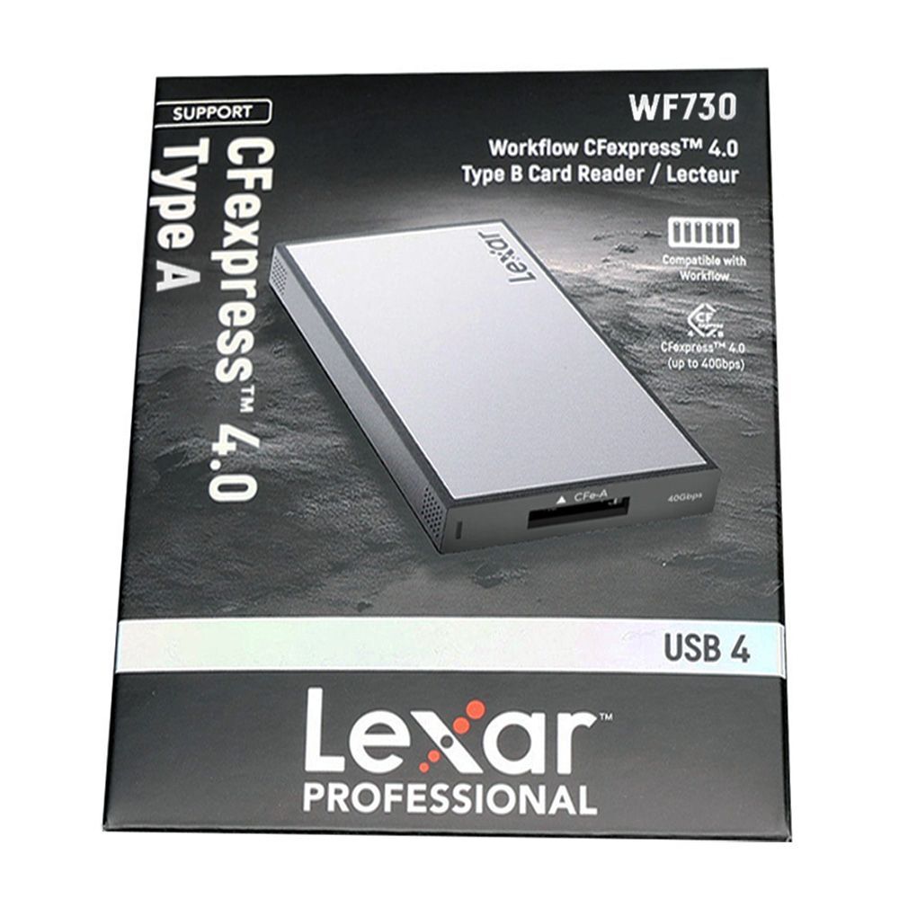 Lexar Professional Workflow CFexpress 4.0 Type A Card Reader, LPWF730N-5ANGL