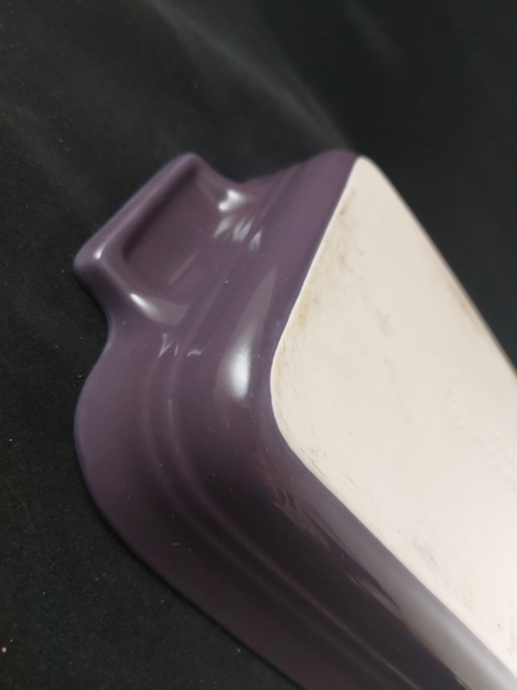 2 Le Creuset Purple Ceramic Rectangular Casserole Baking Dishes, 10-12