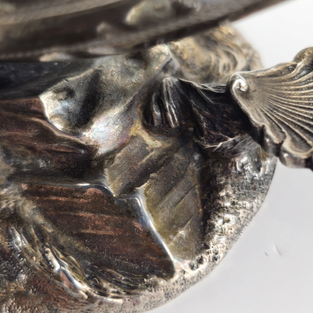 Victorian Silverplate Nautilus Shell Spoon Warmer Elegant Dining