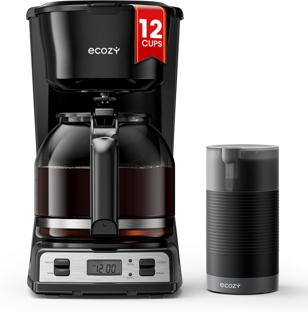 12-Cup Drip Coffee Maker with Electric Coffee Grinder Combos, Programmable Coffe