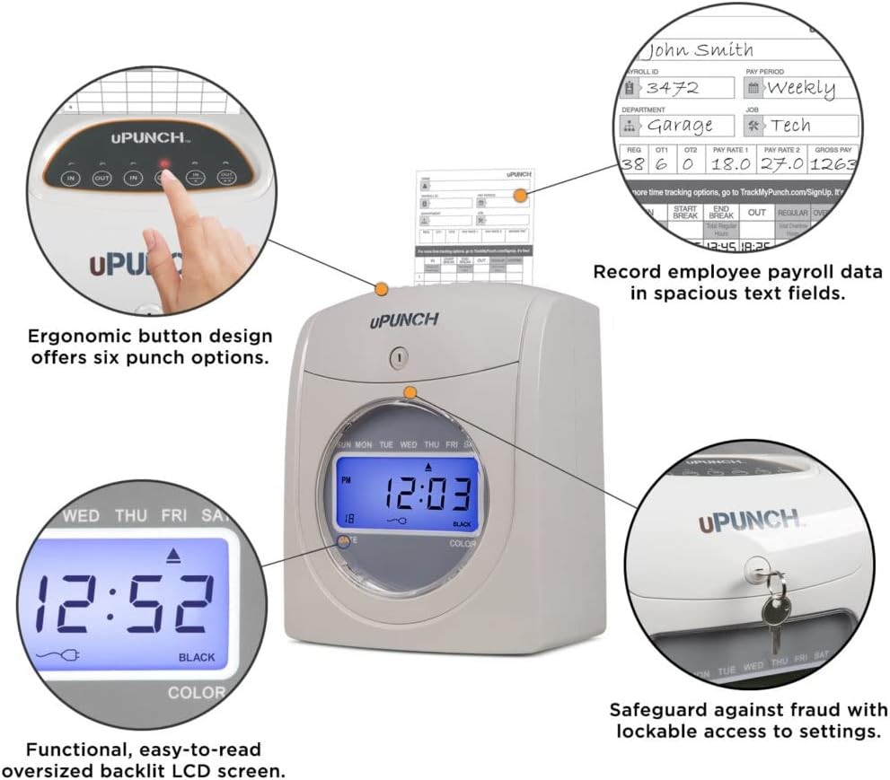uPunch HN4500 Advanced Calculating Time Clock Bundle