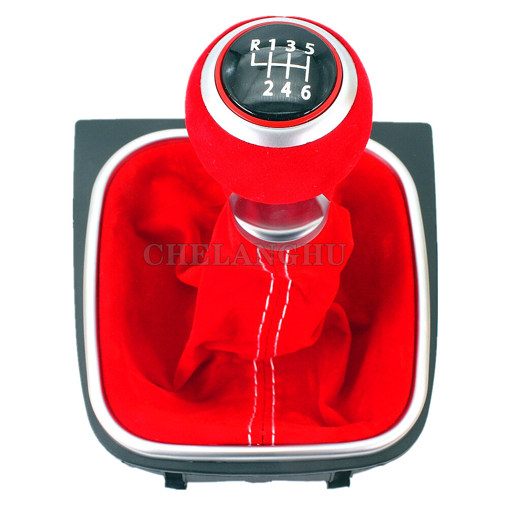 6 Speed Gear Shift Knob Leather Boot For VW EOS 2006 2007 2008 2009 2010 2011