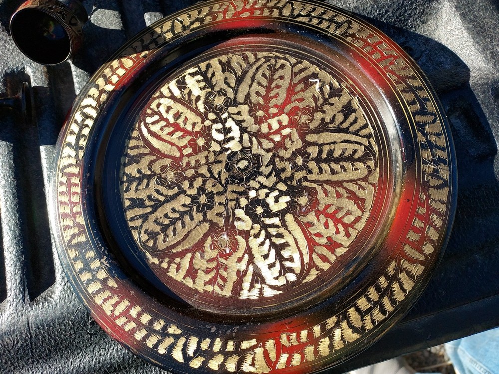 Brass Plate And 6 Cups India