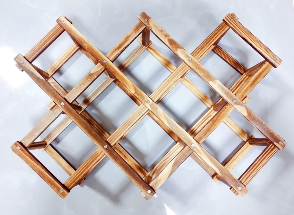 Freestanding Stackable Wine Rack Foldable for Countertop Scratch-Resistant