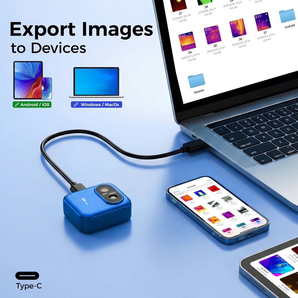 Compact Mini Blue Infrared Thermal Camera 80x60 Resolution Ideal for Beginners