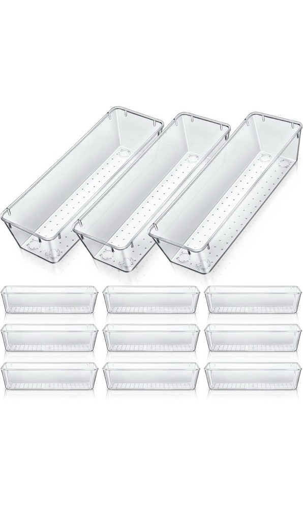 Maitys 9X3X2 Clear Drawer Organizers 12 Pack