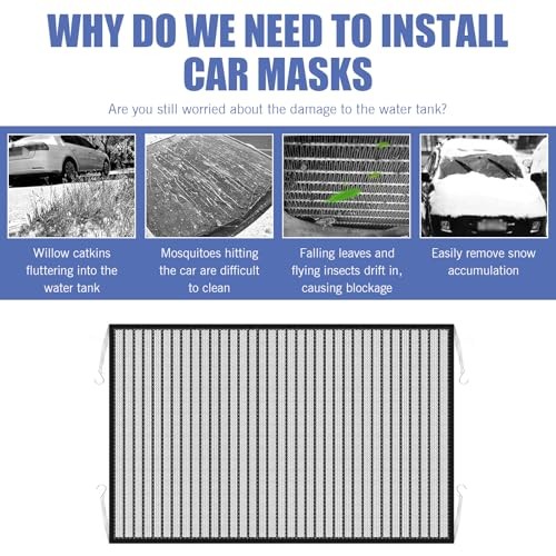 2 PCS Car Grille Net, Reusable Engine Air Intake Protective Net, Foldable
