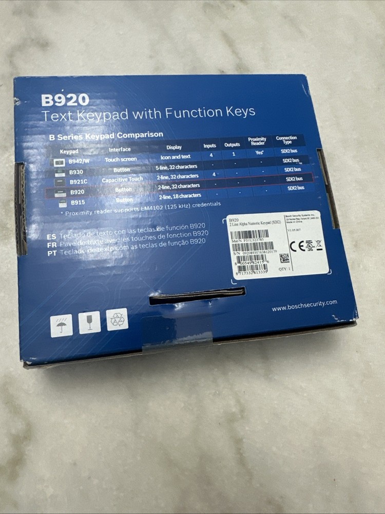 Bosch B920 Text Keypad With Function Keys