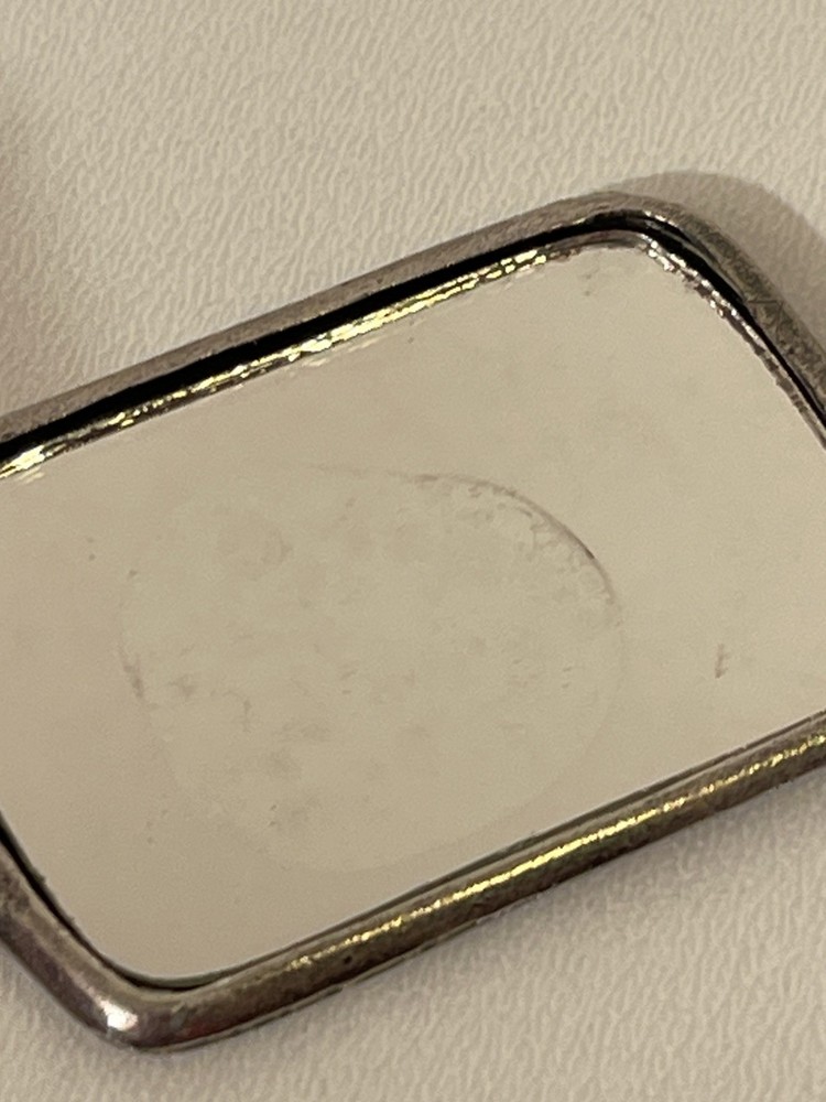 Small cast metal vintage vanity mirror