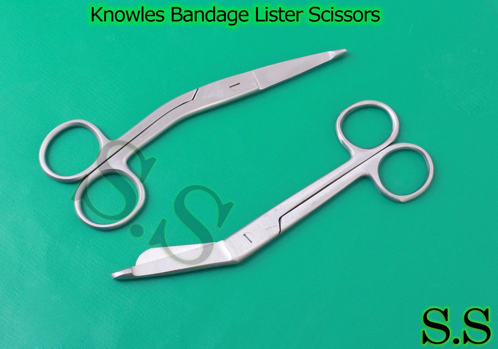 KNOWLES SCISSORS & LISTER BANDAGE SURGICAL INSTRUMENTS