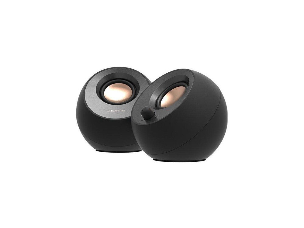 Creative Pebble V3 2.0 Bluetooth Speaker System - 8 W RMS - Black - Desktop - 10