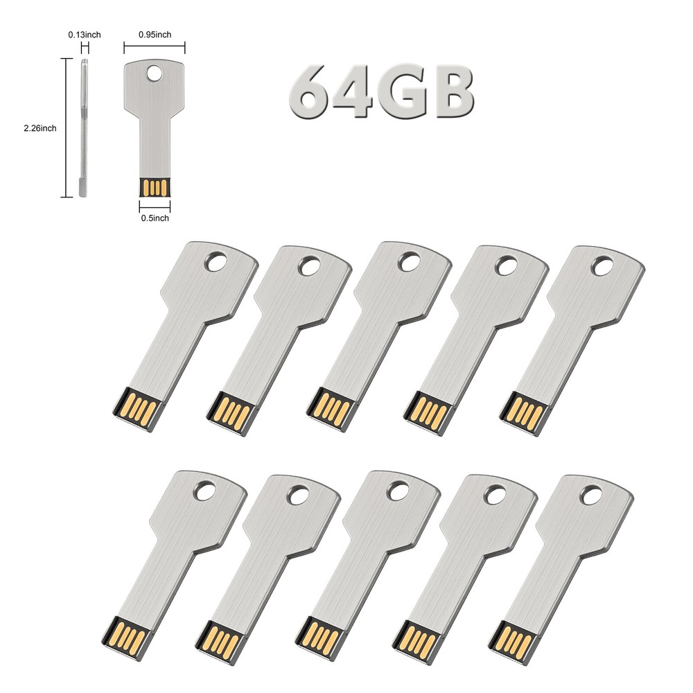 Key Shape USB 2.0 Flash Drives 64GB Memory Stick USB Thumb Drives LOT