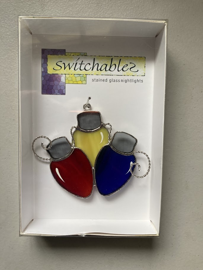 Switchables Stained Glass Nightlight Cover Christmas Tree Bulb Lights New