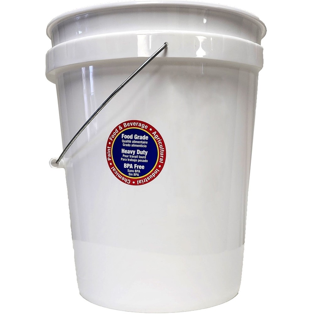 2 pack 5 Gallon Round Utility Bucket Comfort Handle Plastic White 1 Each