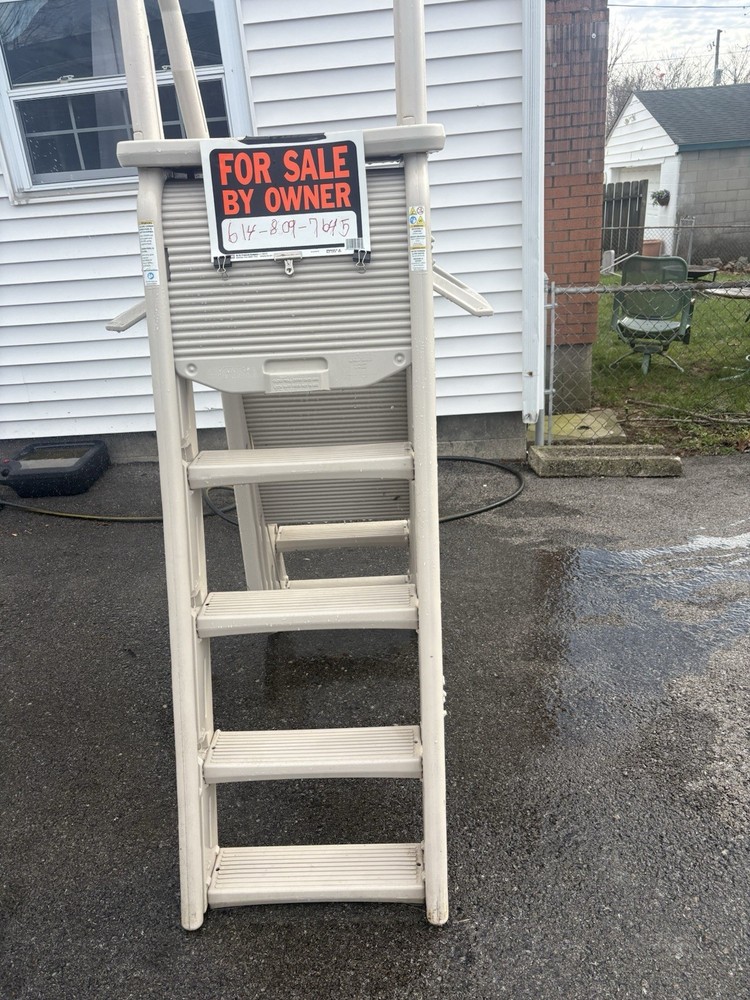 Confer Plastics 7200 A-Frame Safety Ladder for Above Ground Pools, 5 Steps