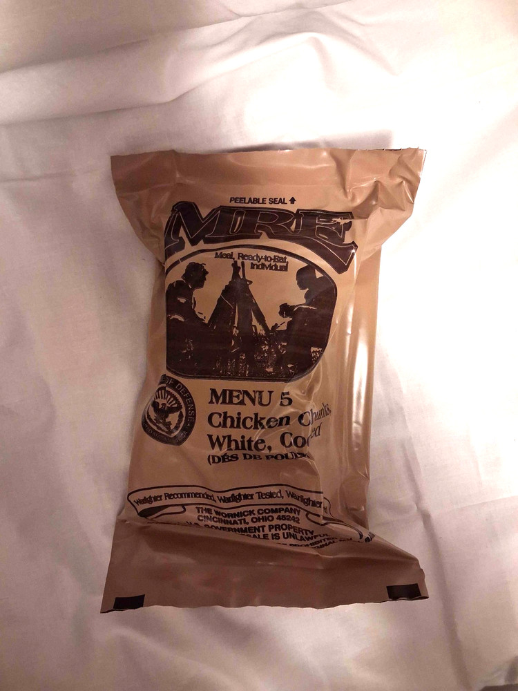 MRE Meal Ready To Eat - Menu 5 - Chicken Chunks White, Cooked