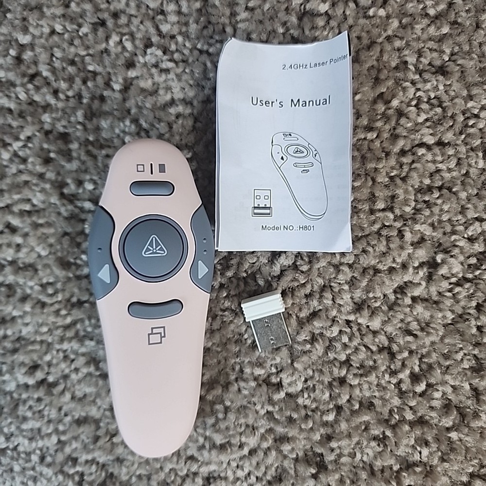 QUI Wireless Presenter PowerPoint Clicker-Pink, Open Box