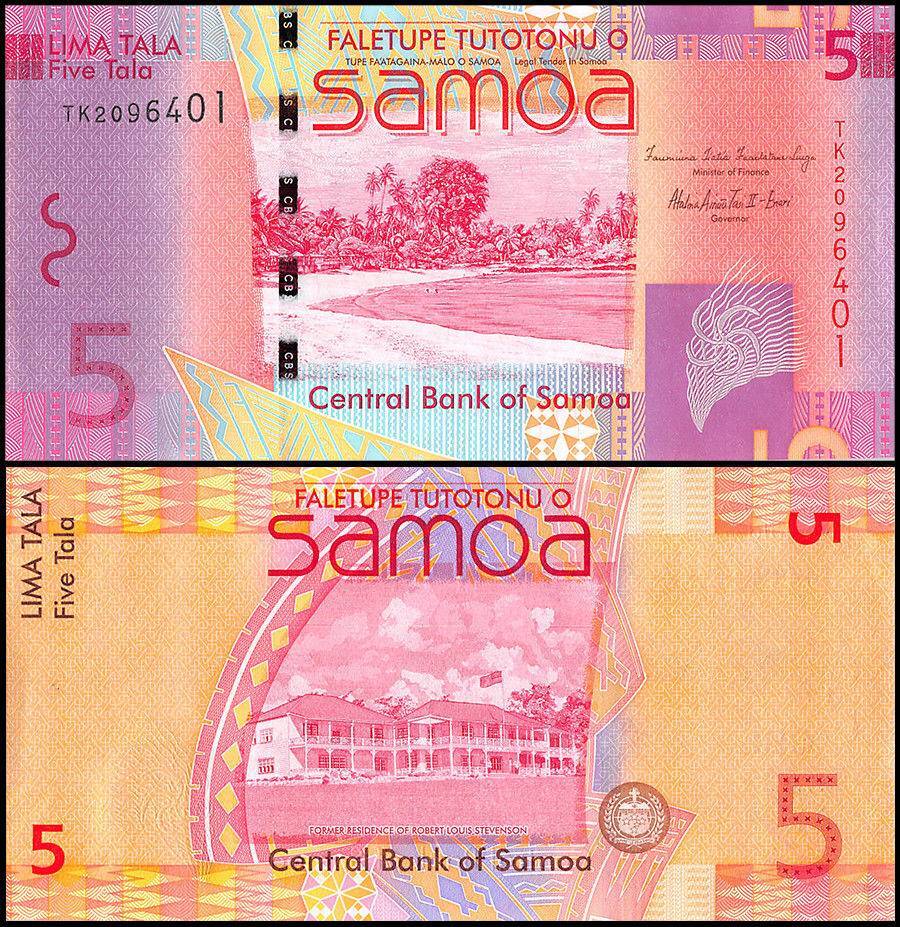 Samoa 5 Tala, 2008-2017 ND, P-38b, UNC