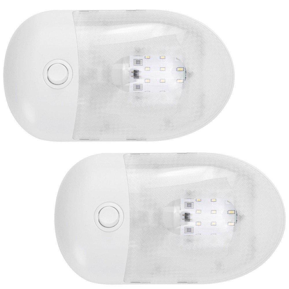 2PK 12v New RV Interior Led Ceiling Light Boat Camper Trailer Single Dome 250LM