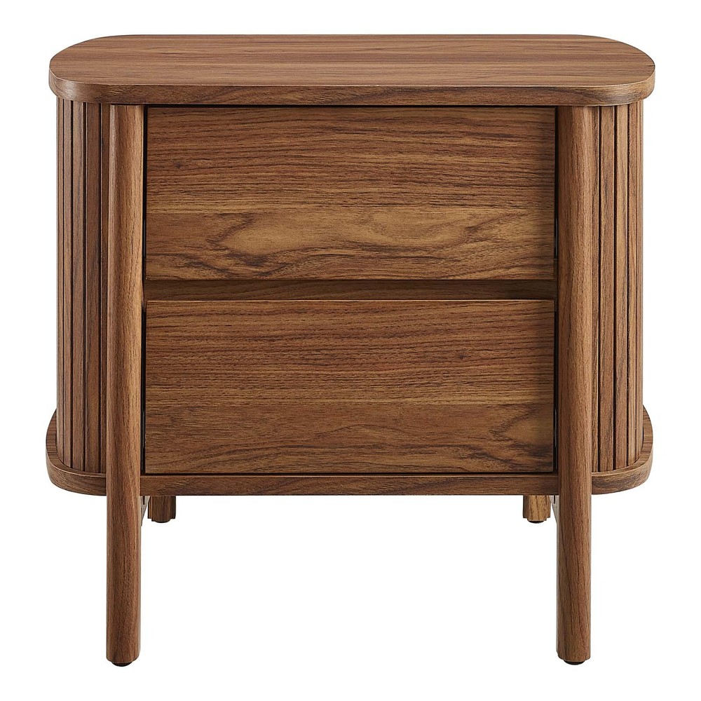 Modway Cadence 2-Drawer Nightstand in Walnut
