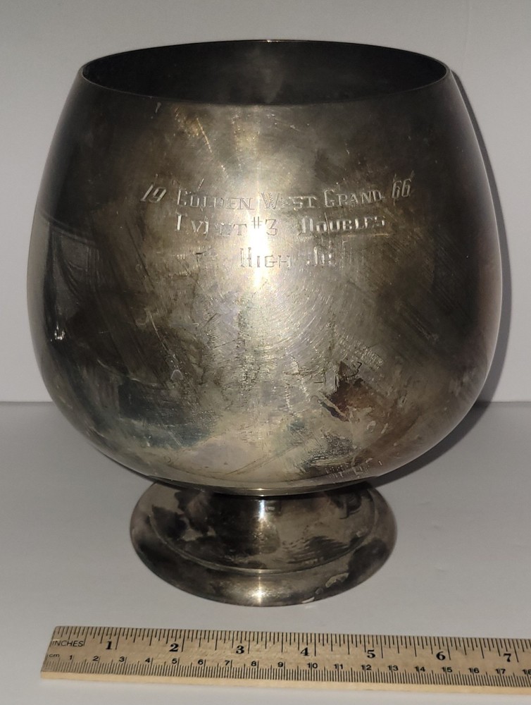 Vintage Tarnished Silver Trophy Cup