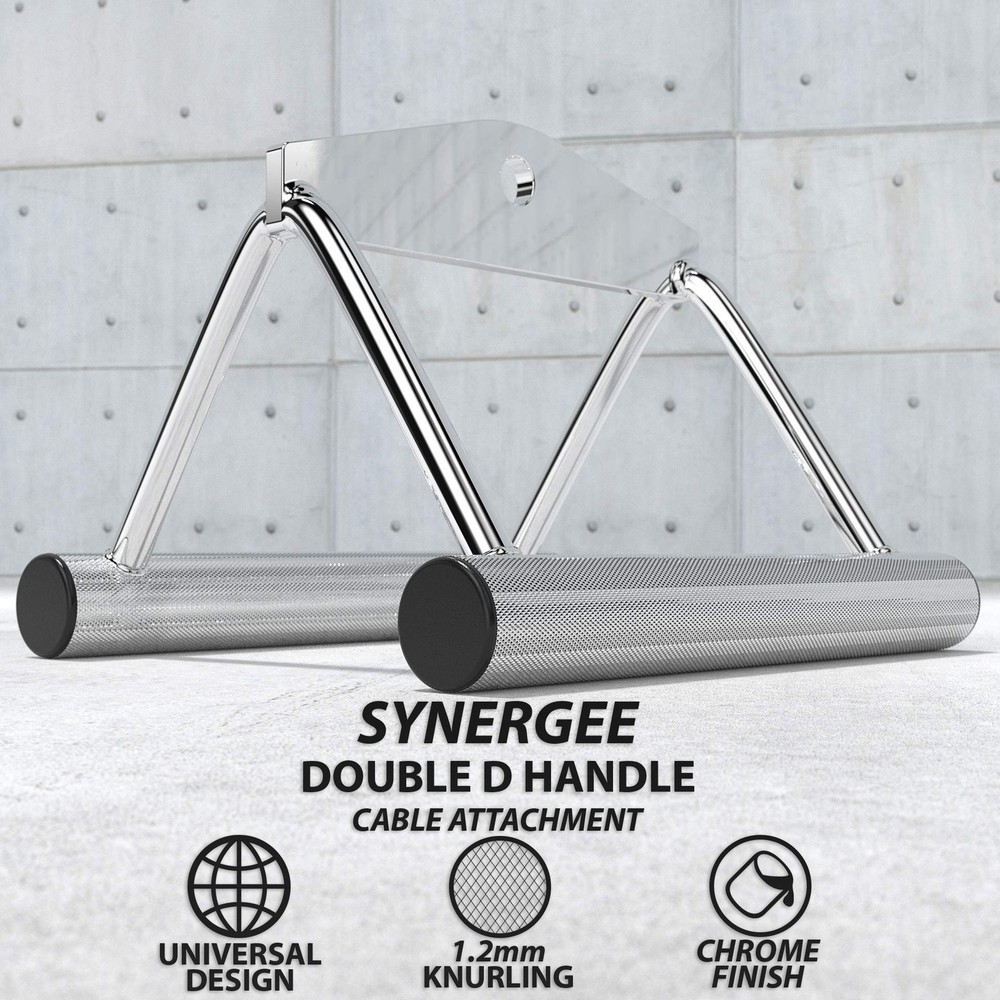 Double D Handle Cable Attachment – Home Gym Accessory for Cable Machine, Clos...