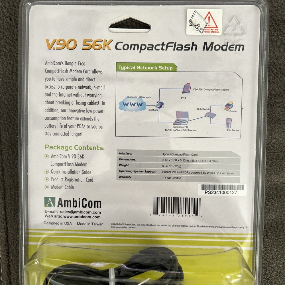 AmbiCom CF56M-EZ (CF56MEZ) 56 Kbps Modem