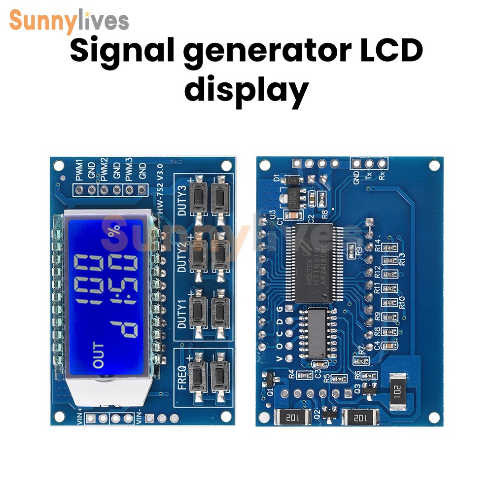 3-Channel Signal Generator PWM Pulse Wave Frequency Duty Cycle Adjustable Module