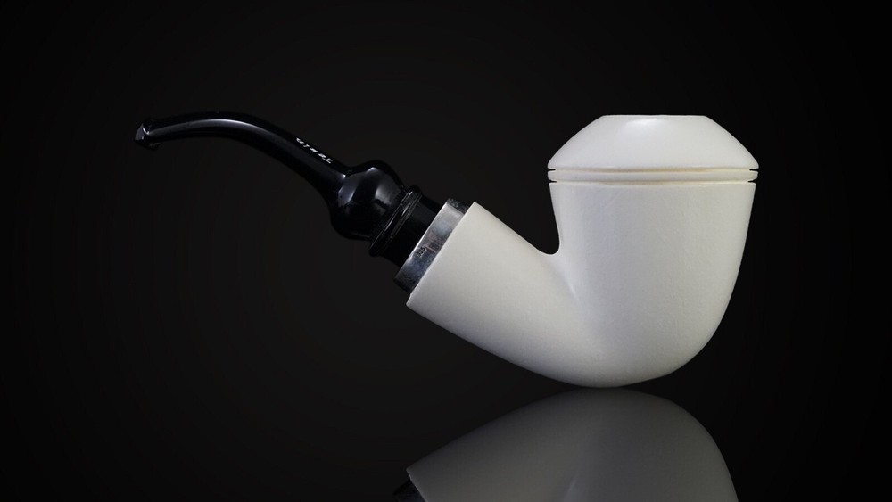 Smooth Rhodesian Pipe Reverse Calabash Block Meerschaum-NEW W CASE#552