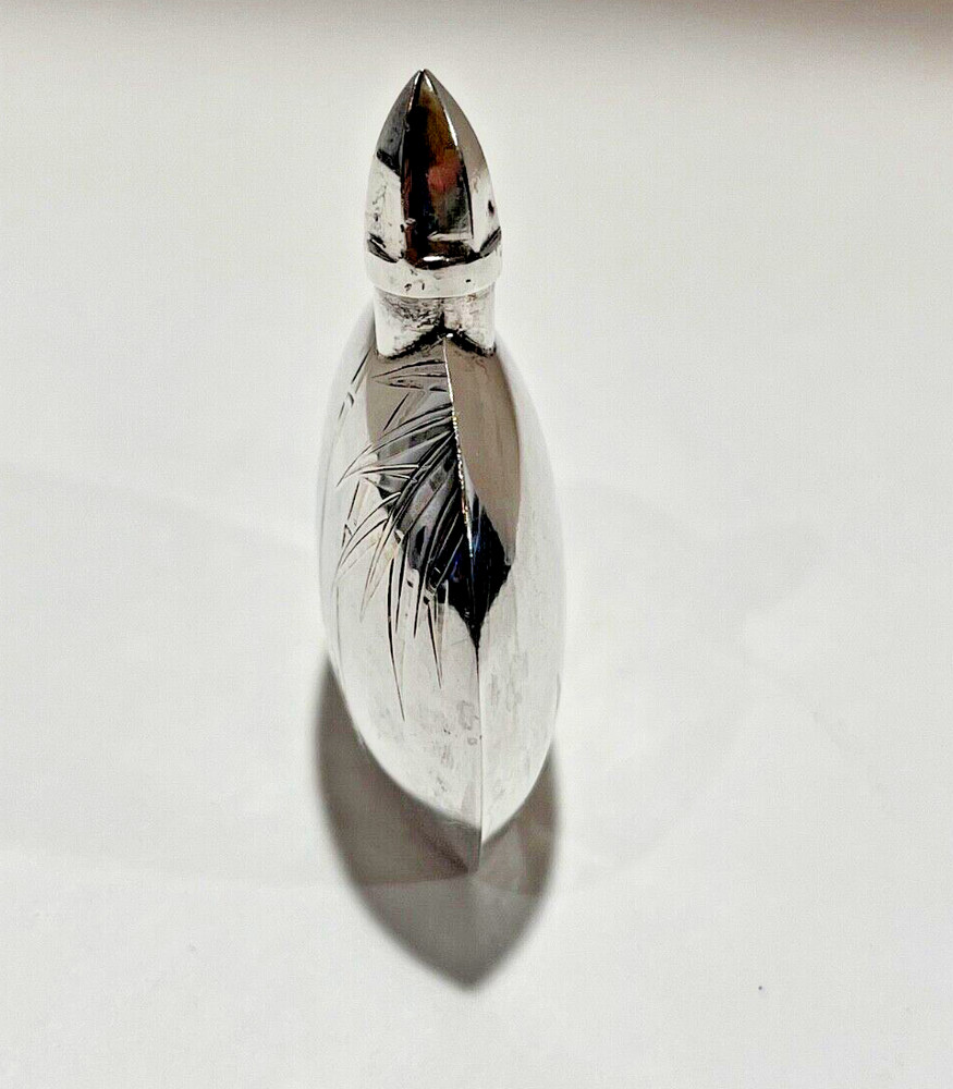 950 Silver Miniature Perfume Bottle Chased Work 13.4 Grams