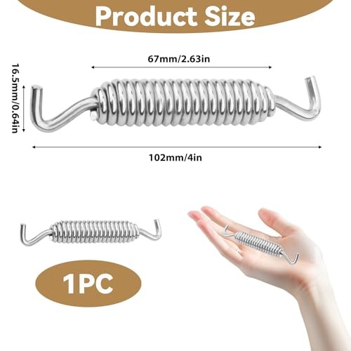 Jiffy Stand Kickstand Spring Replacement, Heavy‑Duty 2.5mm Wire Spring Silver
