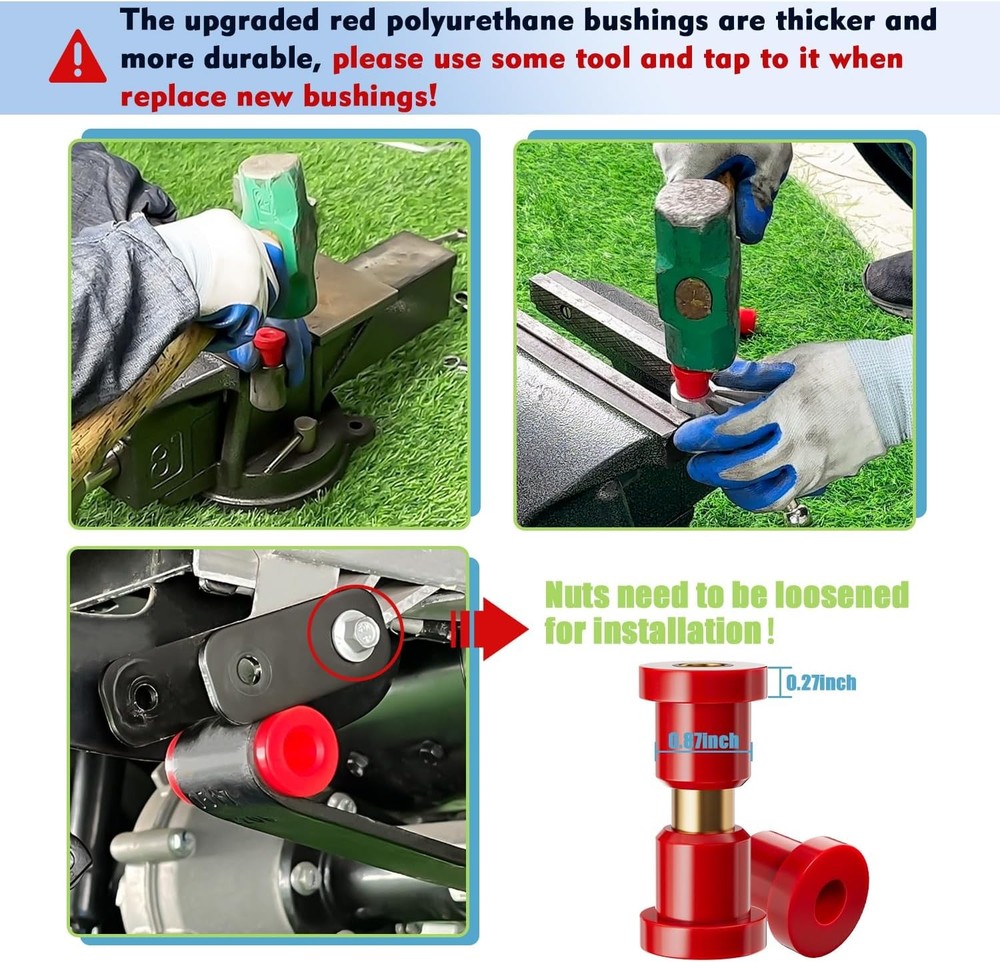 Club Car Precedent Bushing Kit-Polyurethane, Front Polyurethane Kit