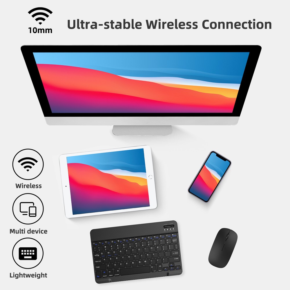 Wireless Bluetooth Keyboard+Mouse Combo Set For iPad iMac Android Phone Tablet