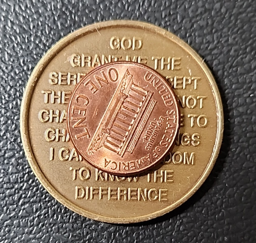 Wendell's First Things First Bronze Alcoholics Anonymous AA Coin Chip Token 1.3"