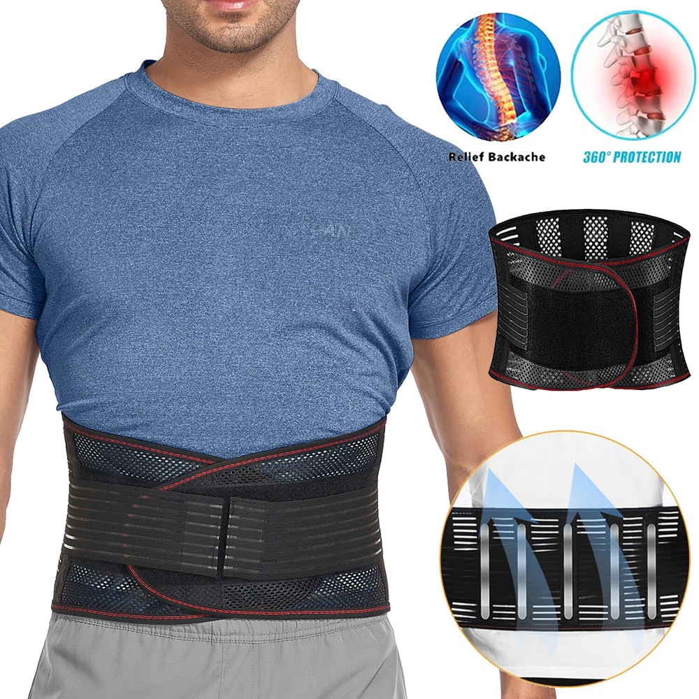 Adjustable Back Support Brace for Lower Back Pain Relief Sciatica Lumbar Belt US