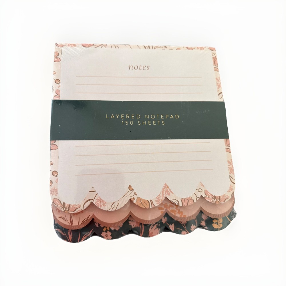 Eccolo Layered floral Notepad, New, 150 sheets