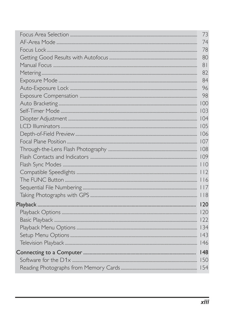 Nikon D1x — Users Manual Guide Reference — 1/2 Size, 5.5" x 8.5" Small Compact