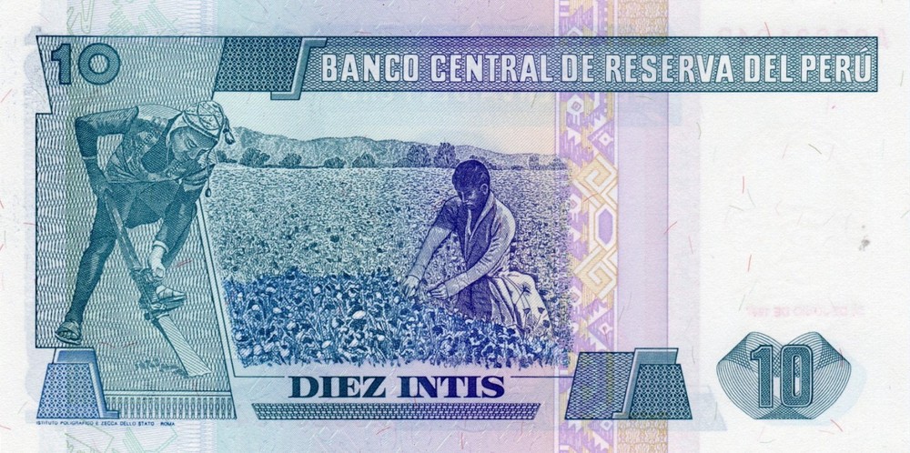 Banknote Peru P129 10 Intis 1987