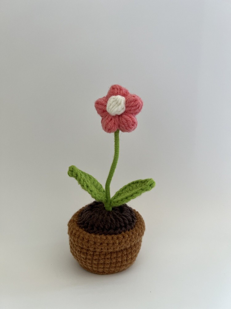 Fluffy Crochet Flowers Small Pots