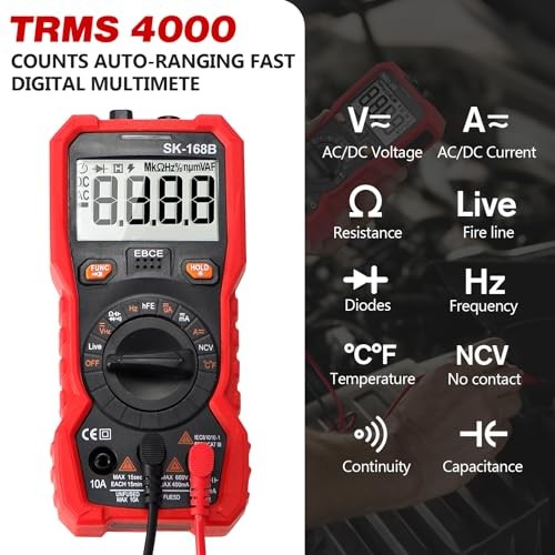 Digital Multimeter Tester, TRMS 4000 Counts Volt Meter Auto-Ranging Fast