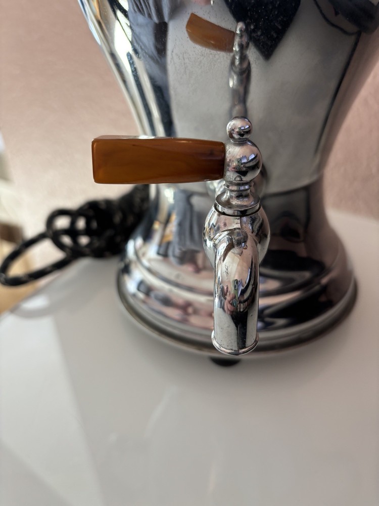 Vintage Art Deco Continental Silver Co Cofee Percolator Bakelite Handles