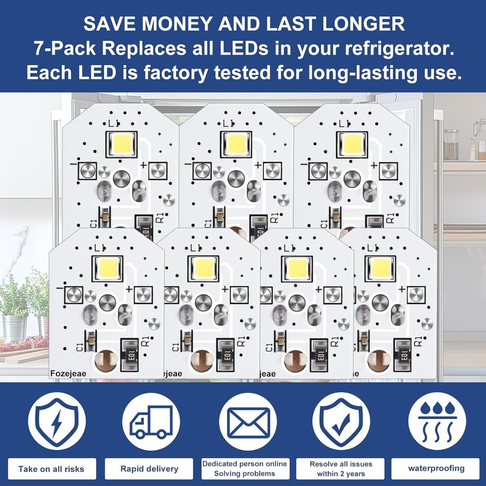 Upgraded LED Refrigerator Light Bulb Replacement, Easy Install, 7PCS Set, Fits G