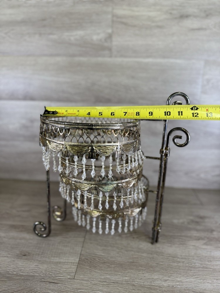 VTG Davco Silver Ltd. Three Tier Beaded Dessert Platform Beaded