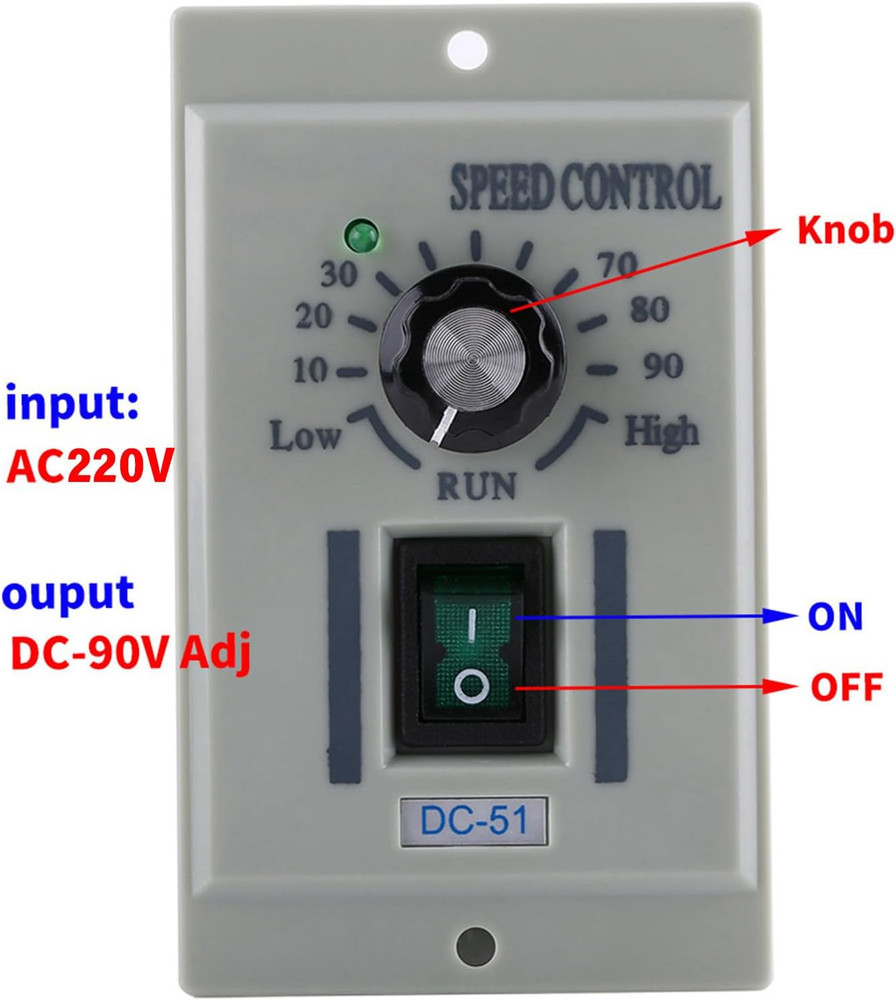 DC Motor Speed Controller AC 110V Input DC 24V-90V Output Motor Speed Controller
