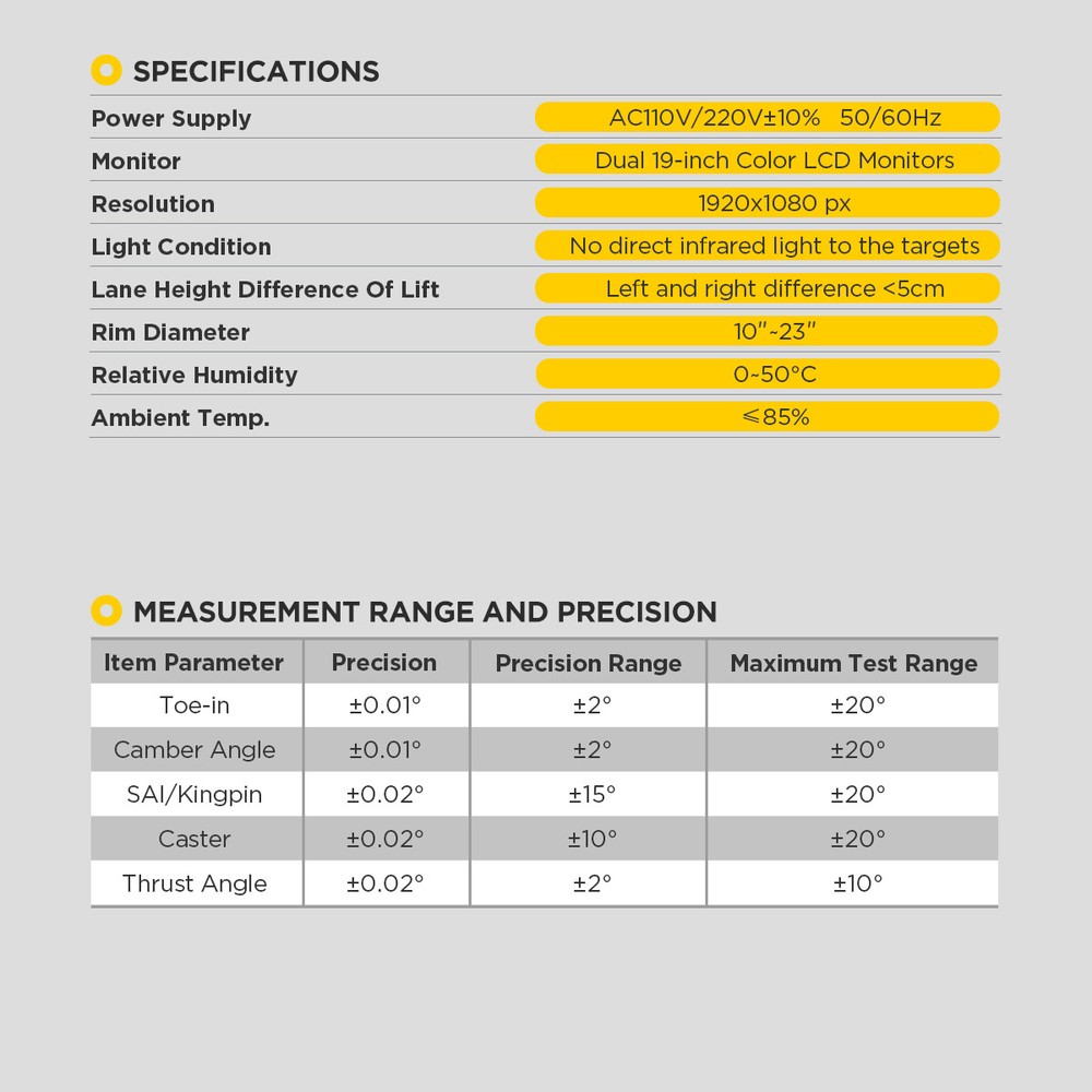 Liftable Auto Quicktrick 3D Wheel Alignment Machine Tools W/ Dual-Screen Printer