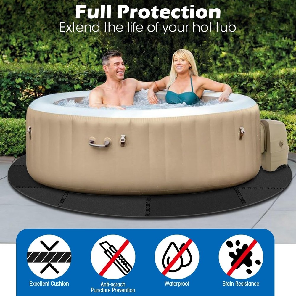 - Extra-Thick Interlocking Hot Tub Protective Pad Spa Pool Foam Insulation Ma...