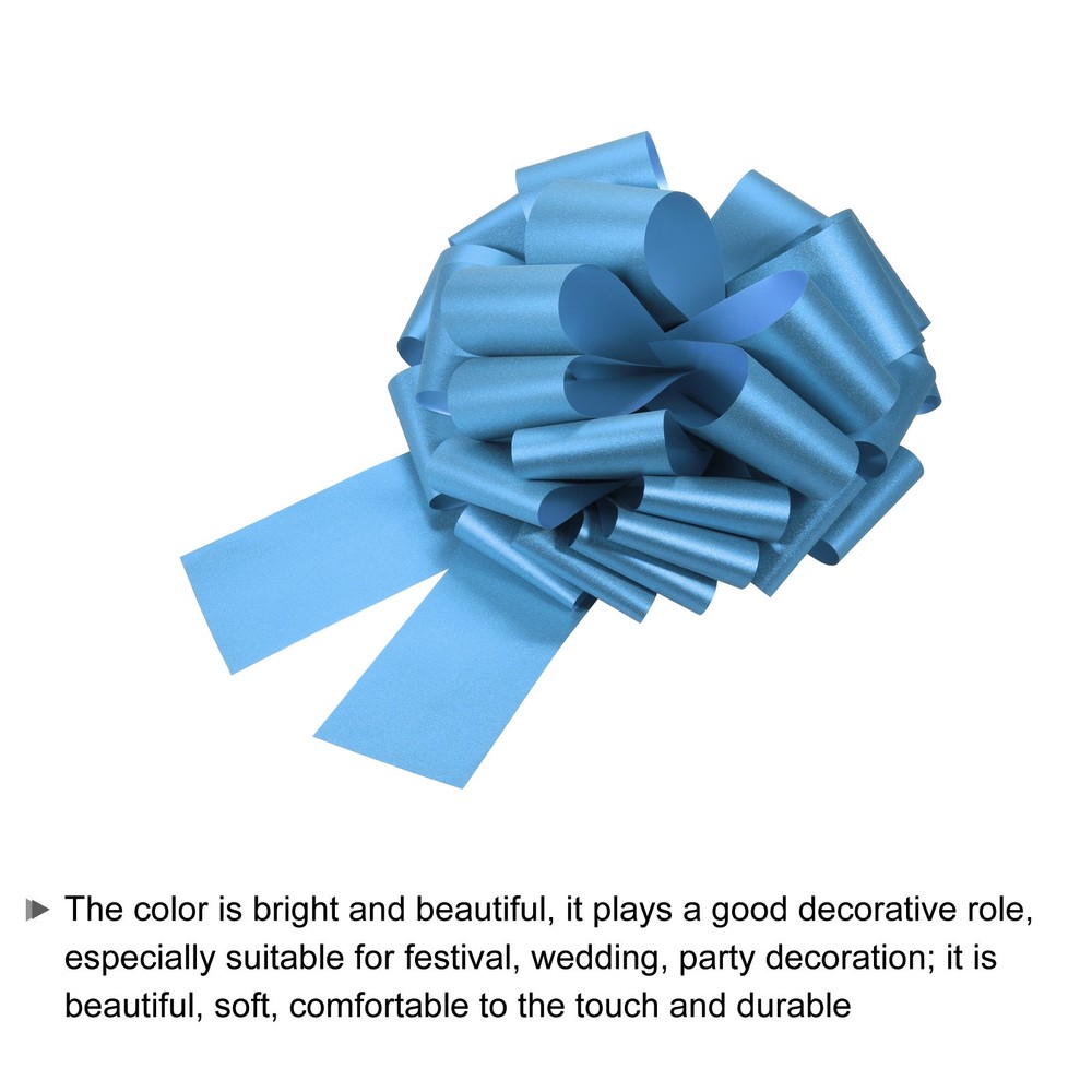 12 Inch Large Pull Bow Gift Wrapping Big Pull Bows Ribbon Light Blue