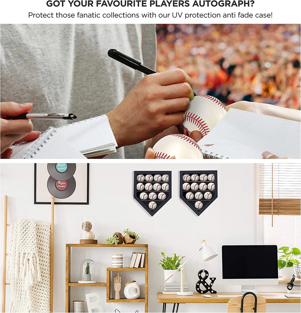 Flybold Baseball Display Case Baseball Holders for Balls Display Baseballs 12