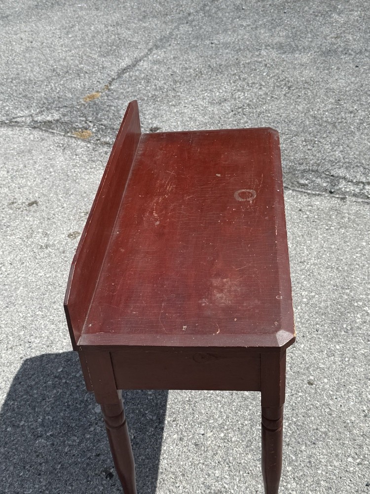 antique red painted console table server 1 drawer hall stand folk art