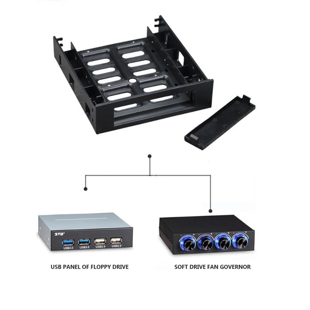 Uonlytech HDD Bracket 3.5 Drive Cage Bay Internal Black